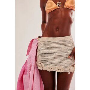 FREE PEOPLE Flora Crochet Mini Skirt / Natural